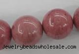 CWF19 15.5 inches 20mm round pink wooden fossil jasper beads wholesale