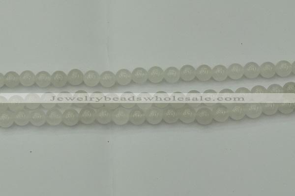 CWH52 15.5 inches 8mm round white jade beads wholesale