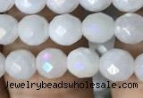 CWH65 15.5 inches 6mm faceted round AB-color white jade beads