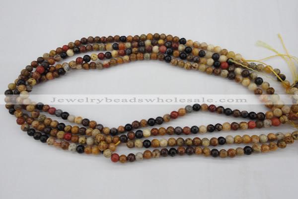 CWJ280 15.5 inches 5mm round wood jasper gemstone beads wholesale