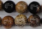 CWJ285 15.5 inches 17mm round wood jasper gemstone beads wholesale