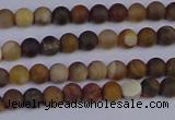 CWJ410 15.5 inches 4mm round matte wood jasper beads wholesale