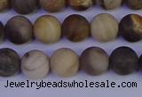 CWJ412 15.5 inches 8mm round matte wood jasper beads wholesale