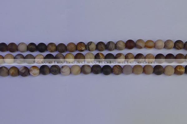 CWJ412 15.5 inches 8mm round matte wood jasper beads wholesale