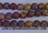 CWJ420 15.5 inches 4mm round matte wood eye jasper beads