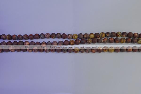 CWJ420 15.5 inches 4mm round matte wood eye jasper beads