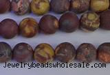 CWJ421 15.5 inches 6mm round matte wood eye jasper beads