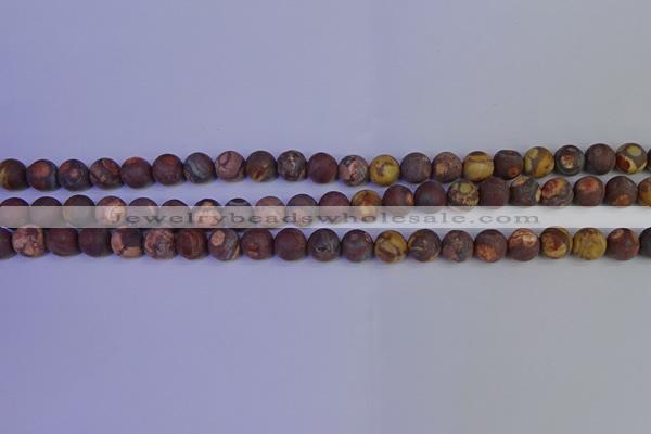 CWJ421 15.5 inches 6mm round matte wood eye jasper beads