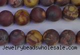 CWJ422 15.5 inches 8mm round matte wood eye jasper beads