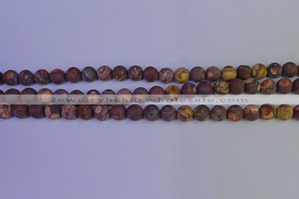 CWJ422 15.5 inches 8mm round matte wood eye jasper beads