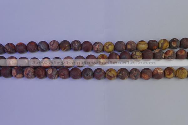 CWJ423 15.5 inches 10mm round matte wood eye jasper beads