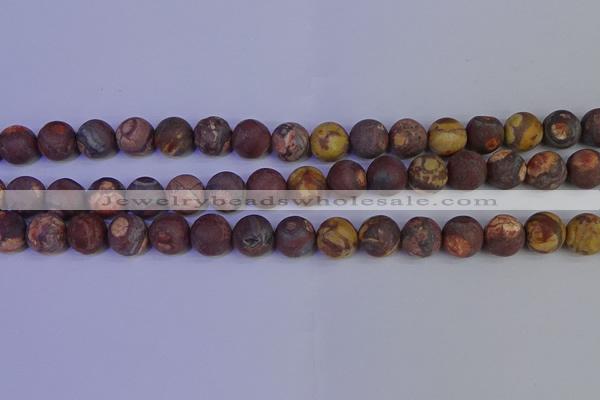 CWJ424 15.5 inches 12mm round matte wood eye jasper beads