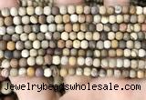 CWJ440 15.5 inches 4mm round matte wood jasper beads wholesale