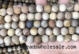 CWJ442 15.5 inches 8mm round matte wood jasper beads wholesale