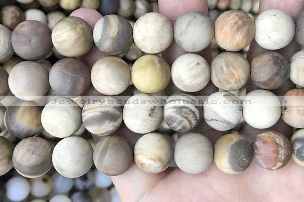 CWJ446 15.5 inches 16mm round matte wood jasper beads wholesale