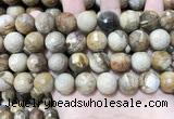 CWJ455 15.5 inches 14mm faceted round wood jasper beads wholesale