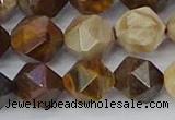 CWJ486 15.5 inches 12mm faceted nuggets wood jasper beads