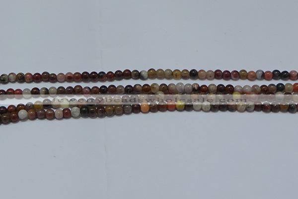 CWJ500 15.5 inches 4mm round Xinjiang wood jasper beads wholesale