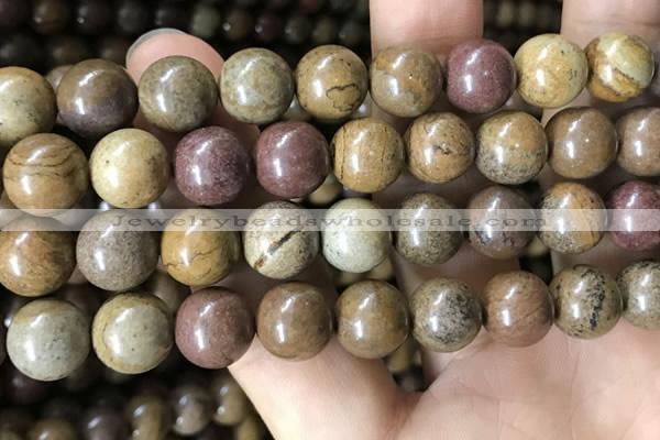 CWJ566 15.5 inches 12mm round wood jasper beads wholesale