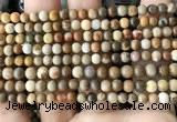 CWJ590 15.5 inches 4mm round wood jasper beads wholesale