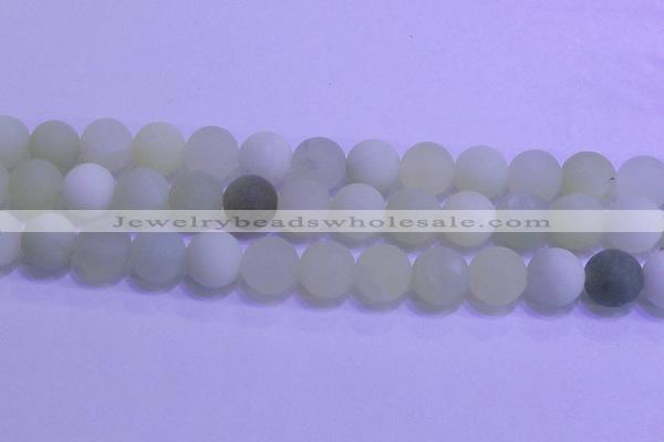 CXJ305 15.5 inches 14mm round matte New jade beads wholesale