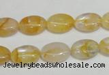 CYC01 15.5 inches 10*14mm oval yellow crystal quartz beads