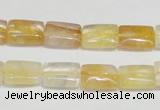 CYC08 15.5 inches 10*14mm rectangle yellow crystal quartz beads