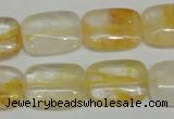 CYC09 15.5 inches 15*20mm rectangle yellow crystal quartz beads