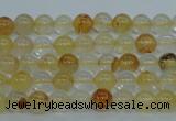 CYC101 15.5 inches 6mm round yellow crystal quartz beads