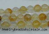 CYC102 15.5 inches 8mm round yellow crystal quartz beads