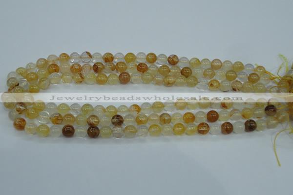 CYC102 15.5 inches 8mm round yellow crystal quartz beads