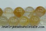 CYC104 15.5 inches 12mm round yellow crystal quartz beads