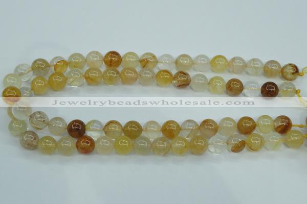 CYC104 15.5 inches 12mm round yellow crystal quartz beads