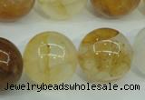 CYC108 15.5 inches 20mm round yellow crystal quartz beads