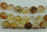 CYC113 15.5 inches 8mm faceted round yellow crystal quartz beads