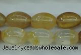 CYC120 15.5 inches 12*16mm rice yellow crystal quartz beads