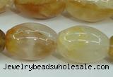 CYC125 15.5 inches 18*25mm rice yellow crystal quartz beads