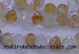 CYC135 Top drilled 7*7mm faceted teardrop yellow quartz beads