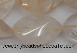 CYC205 15.5 inches 22*32mm twisted & faceted teardrop yellow quartz beads