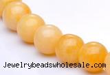 CYJ05 12mm round 16 inches yellow jade gemstone beads Wholesale