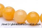 CYJ06 14mm round 16 inches yellow jade gemstone beads Wholesale