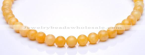 CYJ08 18mm round 16 inches yellow jade gemstone beads Wholesale