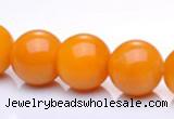 CYJ15 14mm round 16 inches yellow jade gemstone beads Wholesale