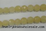 CYJ152 15.5 inches 8mm faceted round yellow jade beads wholesale