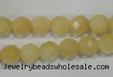 CYJ153 15.5 inches 10mm faceted round yellow jade beads wholesale