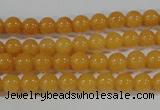 CYJ158 15.5 inches 4mm round yellow jade beads wholesale