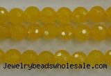 CYJ202 15.5 inches 8mm faceted round yellow jade beads wholesale