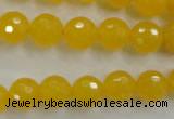 CYJ203 15.5 inches 10mm faceted round yellow jade beads wholesale