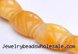 CYJ22 14*20mm flat drum yellow jade gemstone beads Wholesale