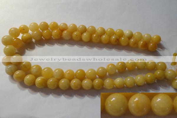 CYJ254 15.5 inches 12mm round yellow jade beads wholesale